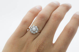 OLD EUROPEAN CUT DIAMOND CLUSTER HALO RING - SinCityFinds Jewelry