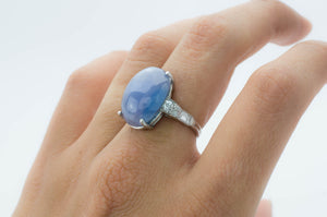 21CT STAR SAPPHIRE RING IN PLATINUM - SinCityFinds Jewelry