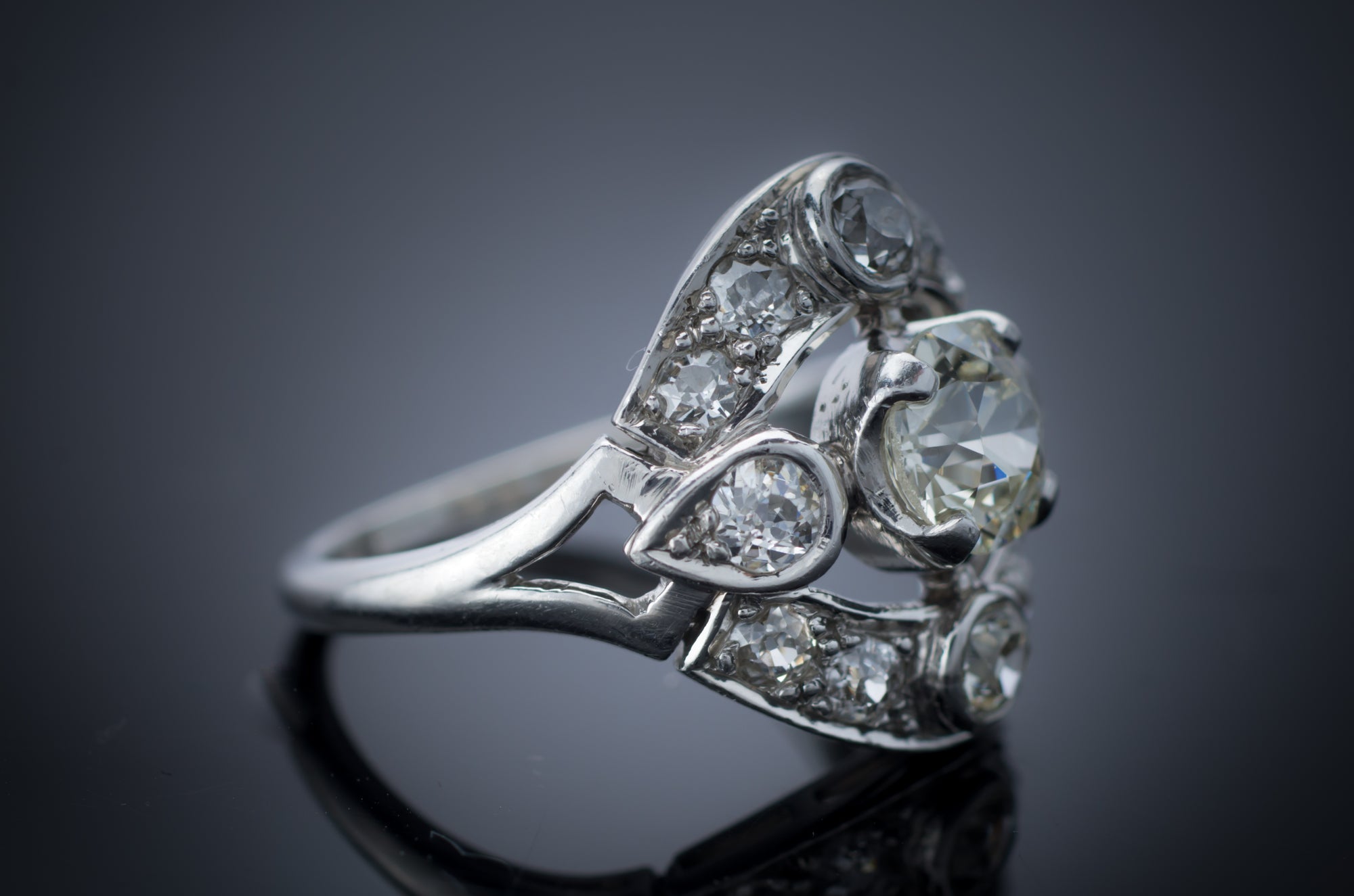 1.83CTW OLD EUROPEAN CUT DIAMOND RING IN PLATINUM - SinCityFinds Jewelry
