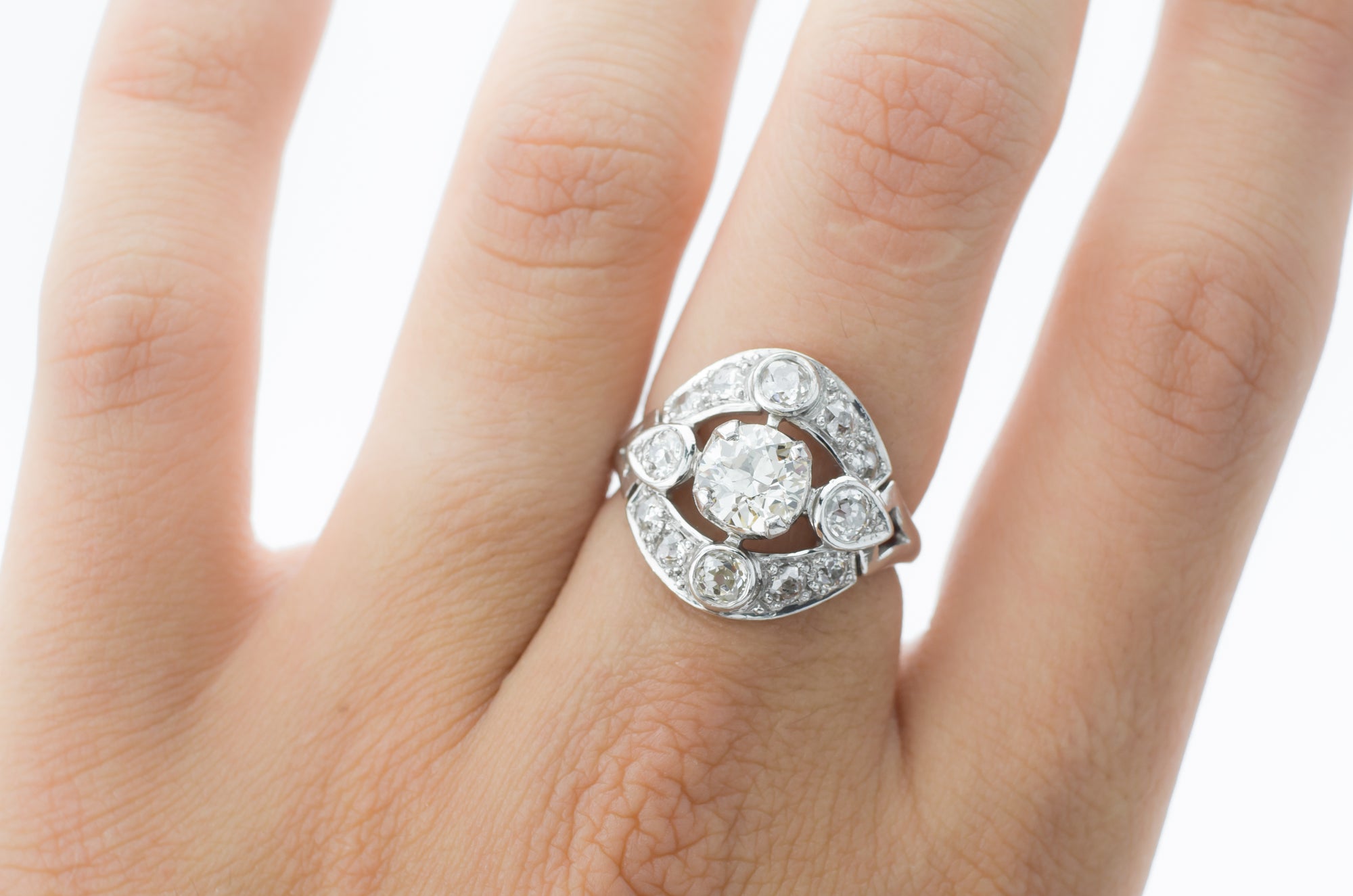 1.83CTW OLD EUROPEAN CUT DIAMOND RING IN PLATINUM - SinCityFinds Jewelry
