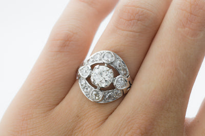 1.83CTW OLD EUROPEAN CUT DIAMOND RING IN PLATINUM - SinCityFinds Jewelry