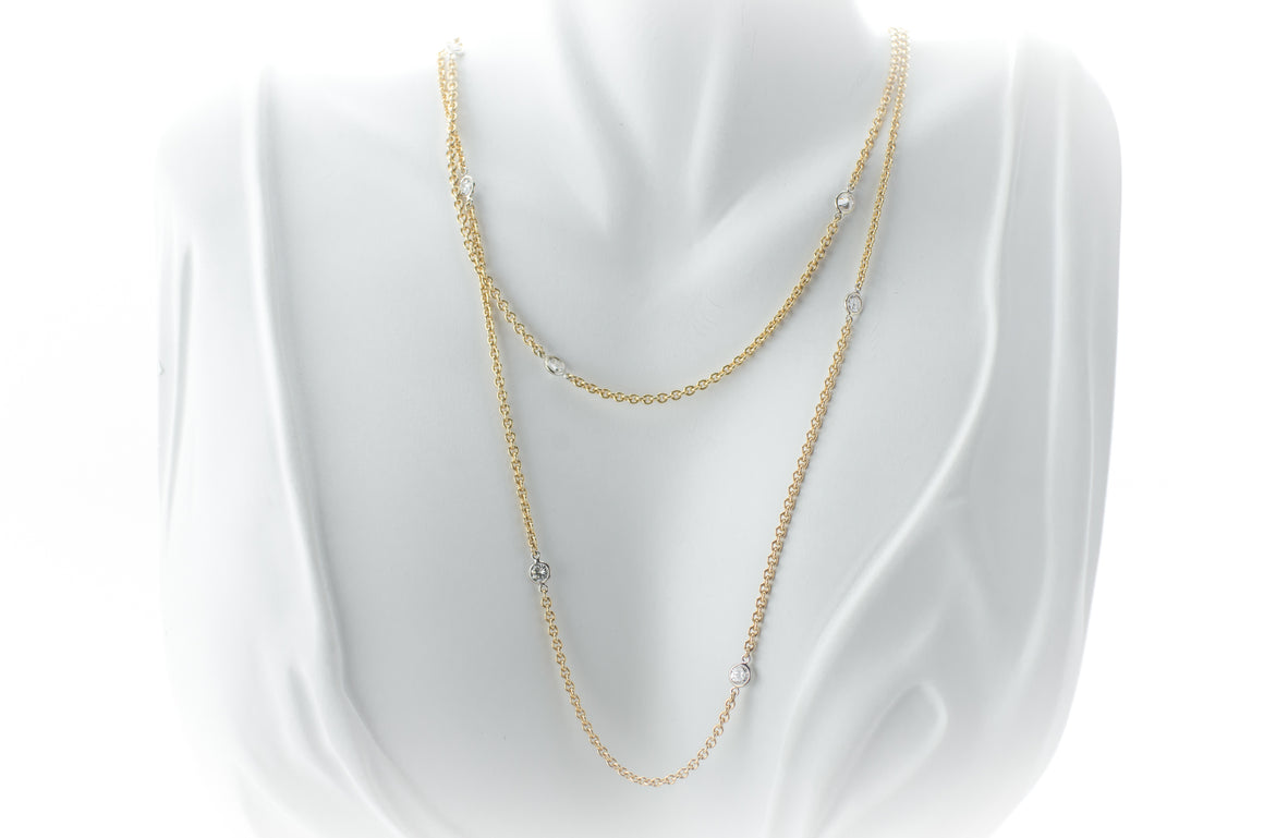 1.4CTW DIAMOND STATION NECKLACE - SinCityFinds Jewelry