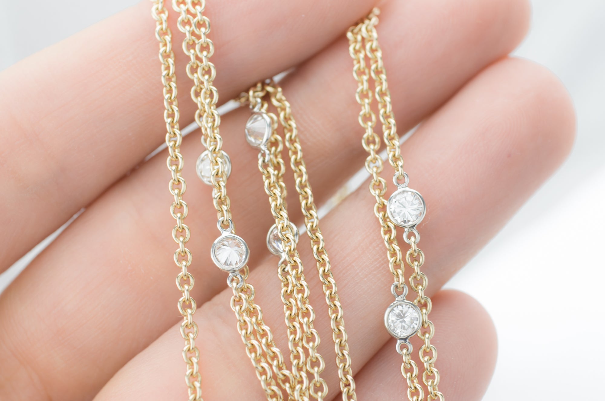 1.4CTW DIAMOND STATION NECKLACE - SinCityFinds Jewelry