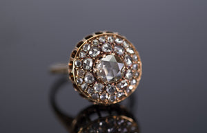 VINTAGE ROSE CUT DIAMOND CLUSTER COCKTAIL RING - SinCityFinds Jewelry