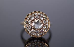 VINTAGE ROSE CUT DIAMOND CLUSTER COCKTAIL RING - SinCityFinds Jewelry