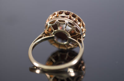 VINTAGE ROSE CUT DIAMOND CLUSTER COCKTAIL RING - SinCityFinds Jewelry