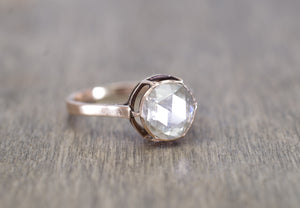 VINTAGE ROSE CUT DIAMOND SOLITAIRE IN GOLD - SinCityFinds Jewelry