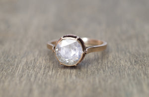 VINTAGE ROSE CUT DIAMOND SOLITAIRE IN GOLD - SinCityFinds Jewelry