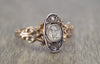 ANTIQUE  OLD MINE OVAL CUT  AND ROSE CUT DIAMOND RING - SinCityFinds Jewelry