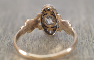 ANTIQUE  OLD MINE OVAL CUT  AND ROSE CUT DIAMOND RING - SinCityFinds Jewelry