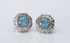 1.50CTW VINTAGE BLUE ZIRCON STUD EARRINGS - SinCityFinds Jewelry