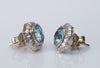 1.50CTW VINTAGE BLUE ZIRCON STUD EARRINGS - SinCityFinds Jewelry