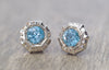 1.50CTW VINTAGE BLUE ZIRCON STUD EARRINGS - SinCityFinds Jewelry