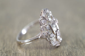 0.40CTW ART DECO TRANSITIONAL CUT DIAMOND SHIELD STYLE RING - SinCityFinds Jewelry