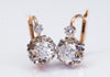 1.45CTW ANTIQUE OLD CUT DIAMOND MIXED METAL DORMEUSES FRENCH EARRINGS - SinCityFinds Jewelry