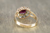 GARNET AND OLD CUT DIAMOND HALO CONVERSION RING - SinCityFinds Jewelry