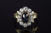 2.35CTW ANTIQUE SAPPHIRE AND OLD CUT DIAMOND HALO RING CONVERSION - SinCityFinds Jewelry