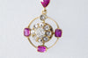 ANTIQUE RUBY AND DIAMOND NECKLACE IN YELLOW GOLD - SinCityFinds Jewelry