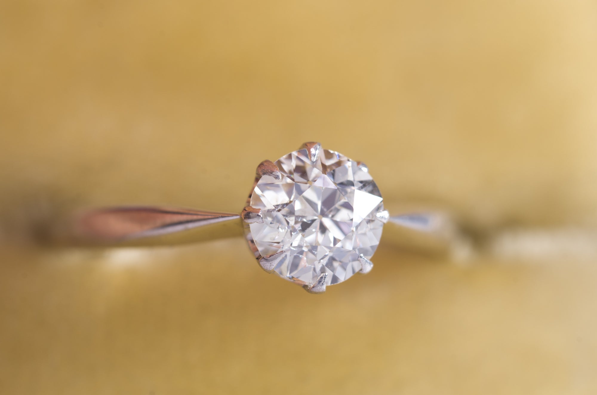 0.78CT OLD EUROPEAN CUT DIAMOND SOLITAIRE IN WHITE GOLD - SinCityFinds Jewelry