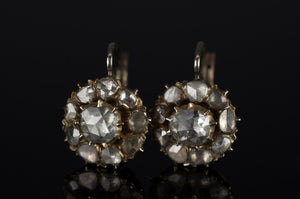 2CTW ANTIQUE ROSE CUT DIAMOND CLUSTER EARRINGS - SinCityFinds Jewelry