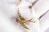 VINTAGE SWALLOW BIRD NECKLACE WITH DIAMOND AND RUBY ACCENTS - SinCityFinds Jewelry