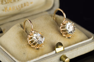 ANTIQUE ROSE CUT DIAMOND EARRINGS - SinCityFinds Jewelry