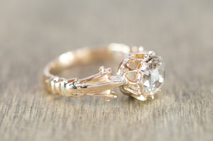 ANTIQUE ROSE CUT DIAMOND  SOLITAIRE RING - SinCityFinds Jewelry