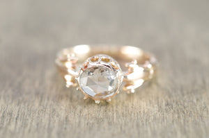 ANTIQUE ROSE CUT DIAMOND  SOLITAIRE RING - SinCityFinds Jewelry