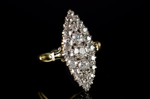 1.75CTW VICTORIAN OLD MINE CUT DIAMOND NAVETTE RING - SinCityFinds Jewelry