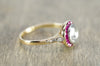 ANTIQUE FRENCH ROSE CUT TARGET RING WITH RUBY HALO - SinCityFinds Jewelry