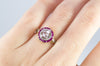 ANTIQUE FRENCH ROSE CUT TARGET RING WITH RUBY HALO - SinCityFinds Jewelry