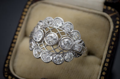 1.8CTW EDWARDIAN PLATINUM AND DIAMOND RING - SinCityFinds Jewelry