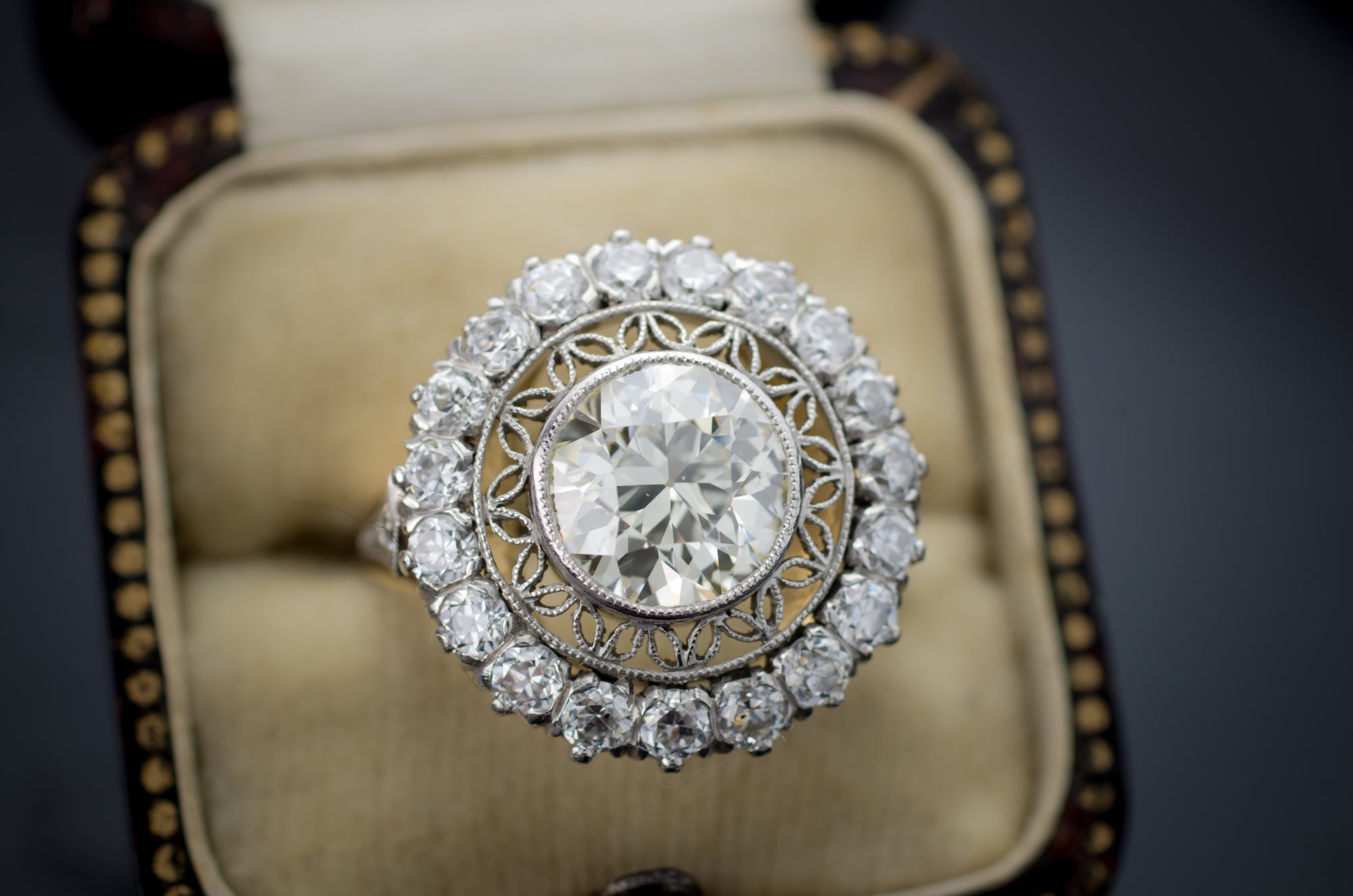 EDWARDIAN INSPIRED HALO SEMI MOUNT - SinCityFinds Jewelry
