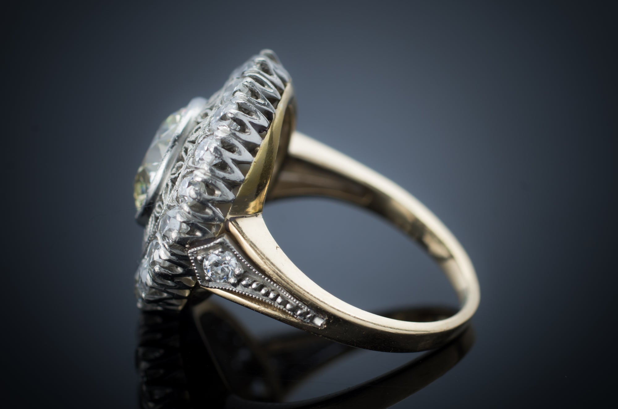 EDWARDIAN INSPIRED HALO SEMI MOUNT - SinCityFinds Jewelry