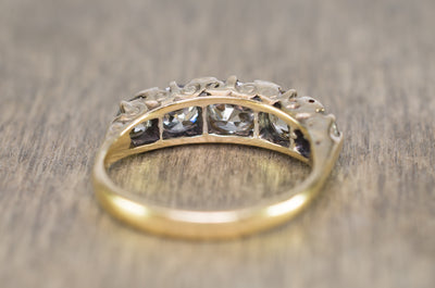1.80CTW ANTIQUE FIVE STONE OLD CUT DIAMOND BAND - SinCityFinds Jewelry