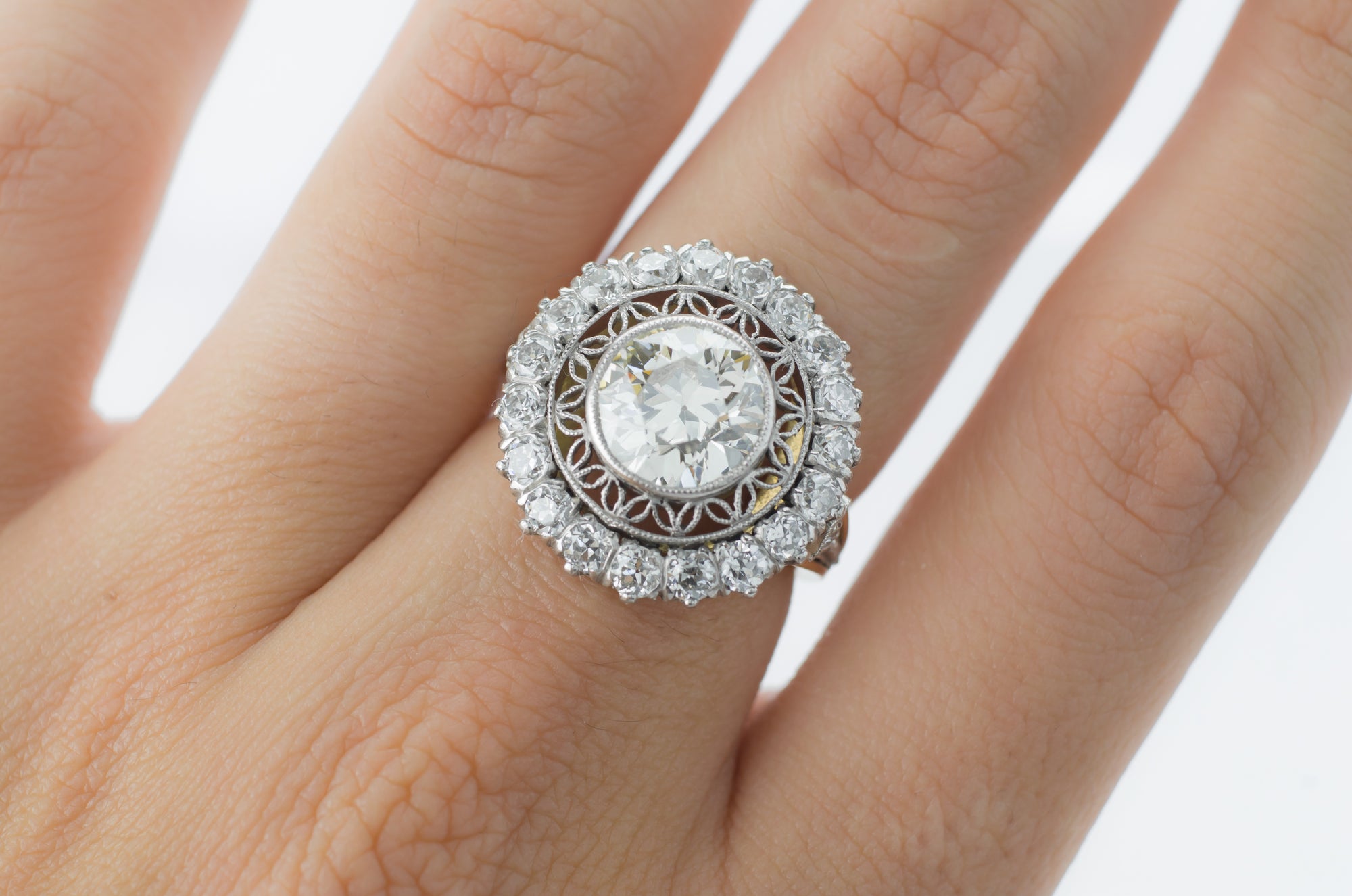 EDWARDIAN INSPIRED HALO SEMI MOUNT - SinCityFinds Jewelry