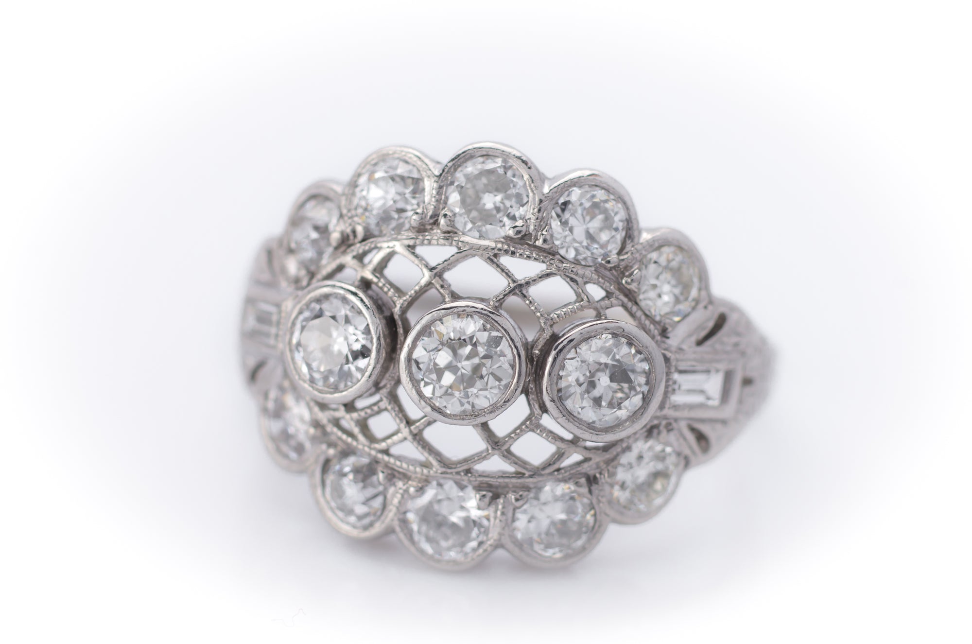 1.8CTW EDWARDIAN PLATINUM AND DIAMOND RING - SinCityFinds Jewelry