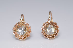 ANTIQUE DANGLE ROSE CUT DIAMOND EARRINGS - SinCityFinds Jewelry