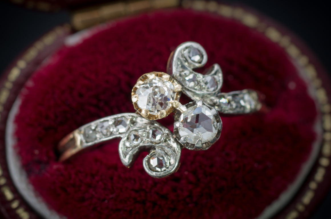 ANTIQUE FRENCH TOI ET MOI DIAMOND RING - SinCityFinds Jewelry