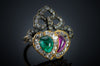 VICTORIAN TWIN HEARTS CONVERSION RING - SinCityFinds Jewelry