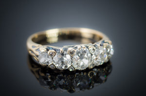 1.43CTW OLD MINE CUT DIAMOND BAND - SinCityFinds Jewelry