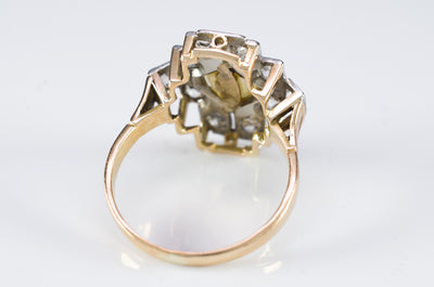PLATINUM AND GOLD PEARL AND OLD CUT DIAMOND RING - SinCityFinds Jewelry