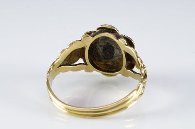 ANTIQUE SPLIT PEARL AND ROSE CUT DIAMOND MOURNING RING - SinCityFinds Jewelry