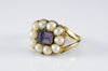 ANTIQUE EARLY VICTORIAN AMETHYST AND SPLIT PEARL RING - SinCityFinds Jewelry