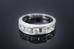 1.10CTW DIAMOND AND BAGUETTE HALF BAND - SinCityFinds Jewelry