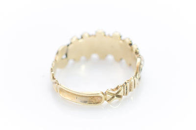 ANTIQUE SPLIT PEARL AND TURQUOISE RING - SinCityFinds Jewelry