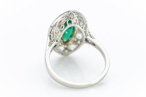 MARQUISE EMERALD ON FRENCH CUT DIAMOND HALO - SinCityFinds Jewelry