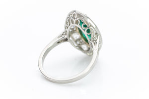 MARQUISE EMERALD ON FRENCH CUT DIAMOND HALO - SinCityFinds Jewelry