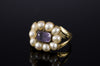 ANTIQUE EARLY VICTORIAN AMETHYST AND SPLIT PEARL RING - SinCityFinds Jewelry