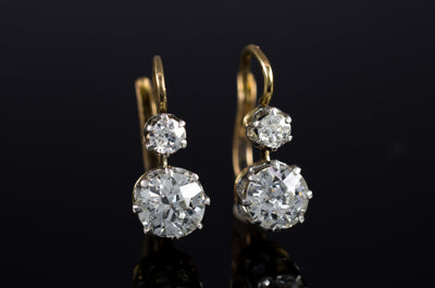 1.22CTW EDWARDIAN OEC DIAMOND EARRINGS - SinCityFinds Jewelry
